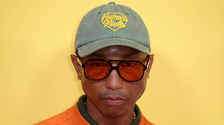 A close-up of Pharrell Williams