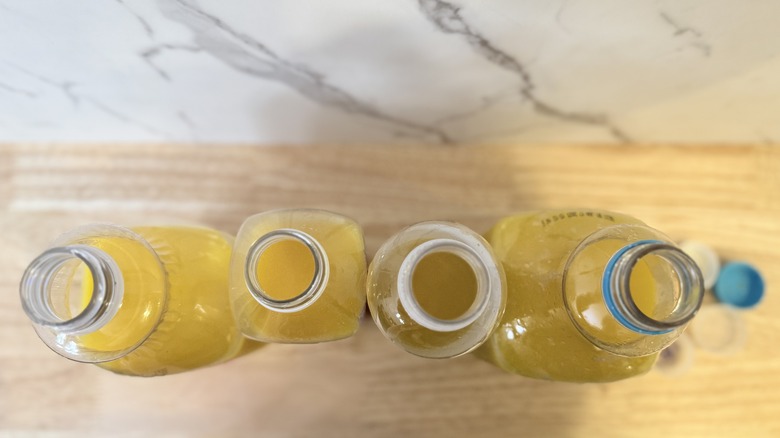 Open juice containers