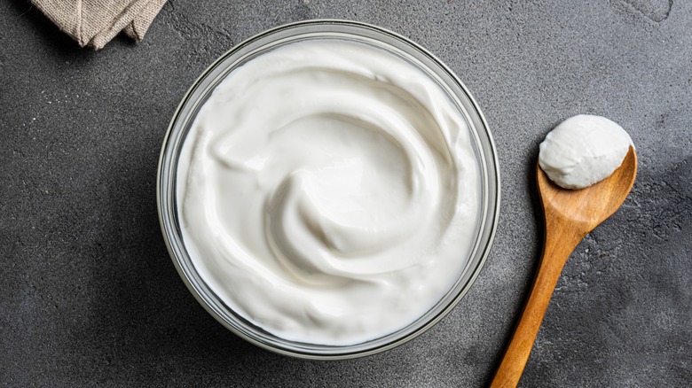 yogurt in a bowl