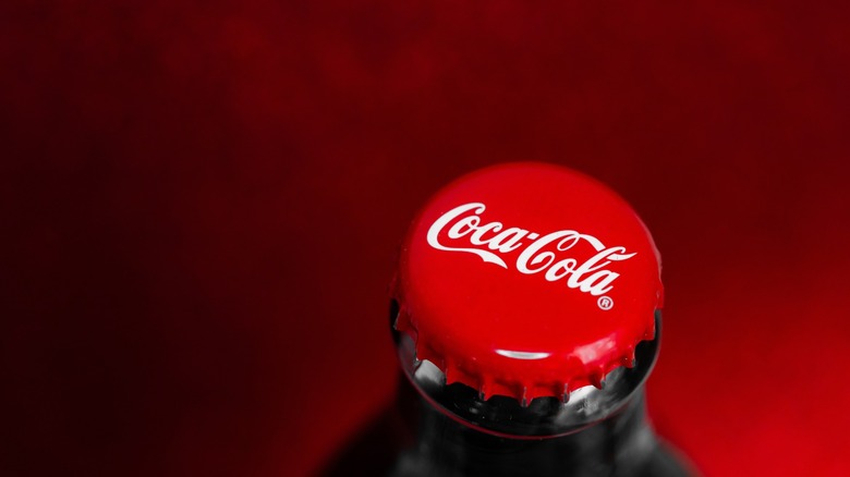 coca-cola red cap on bottle