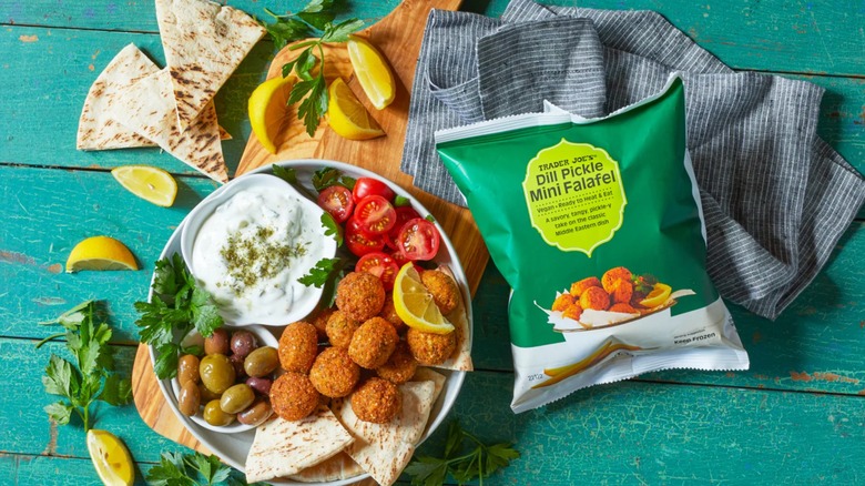 falafel with dip and veggies