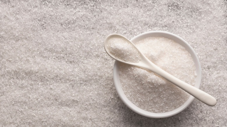 epson salts with bowl and spoon