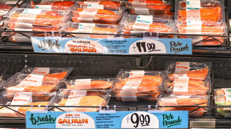 Fresh packaged salmon on sale at Trader Joe's store in Southern Nevada