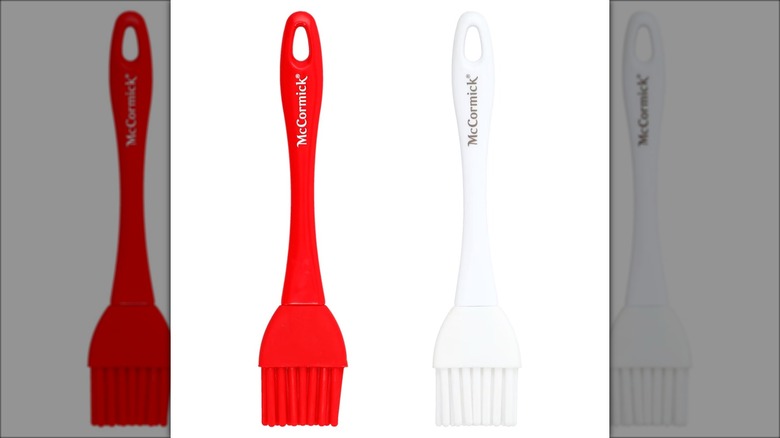 red and white basting brushes