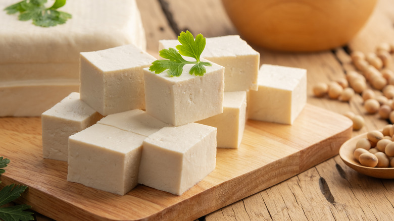 Cubed hard tofu