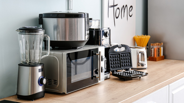 Small kitchen appliances on countertop