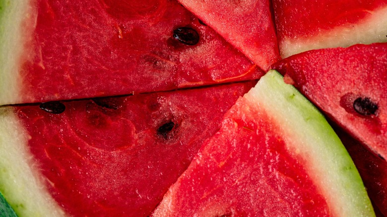 slices of juicy watermelon with seeds