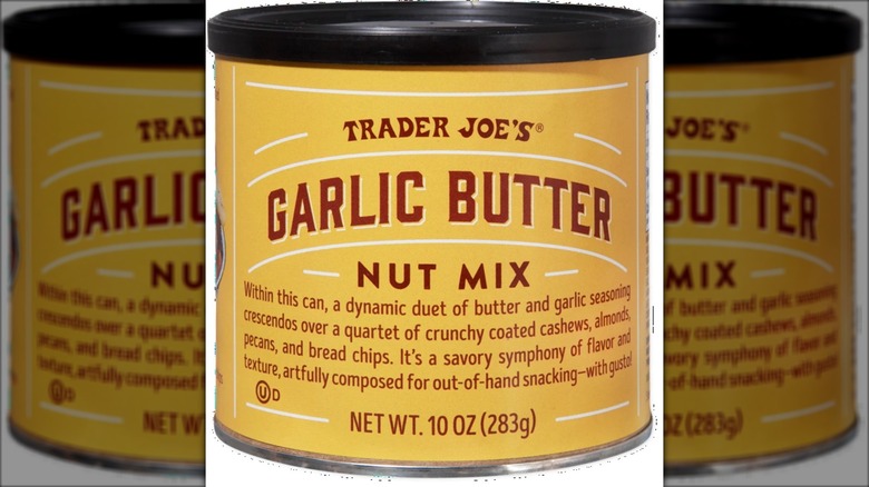 yellow can of garlic butter snack mix