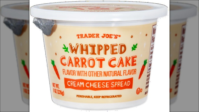 carrot cake cream cheese in orange container