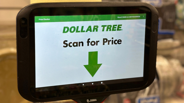 A digital price scanner at Dollar Tree