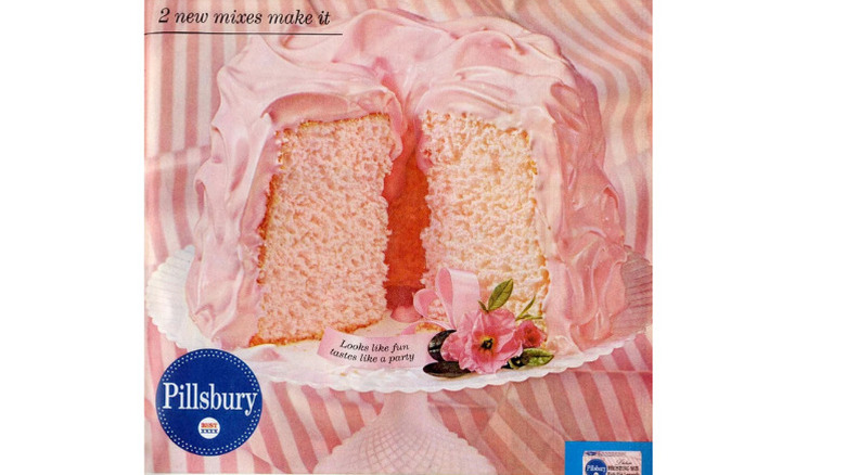 Cross-section of pink lemonade Bundt cake with pink lemonade frosting made with Pillsbury products