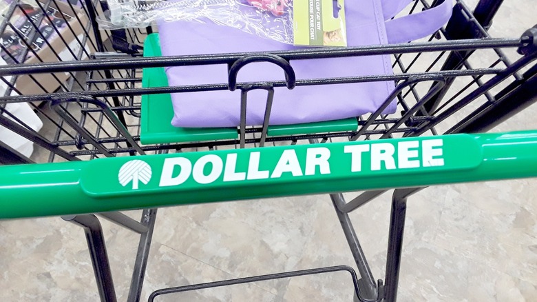 dollar tree shopping cart with logo