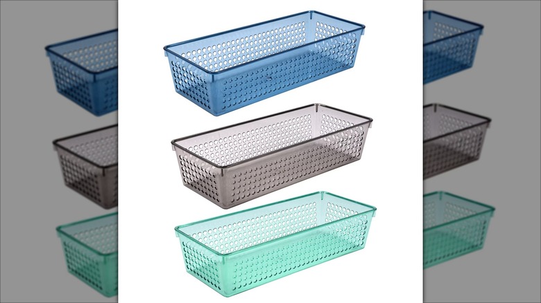 colorful baskets with small holes