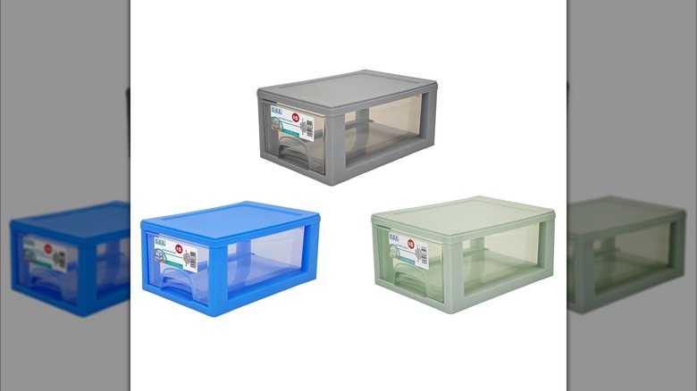 colorful stacking plastic drawers
