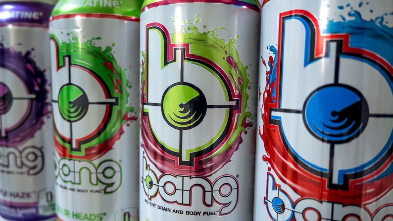 colorful cans of bang energy drink