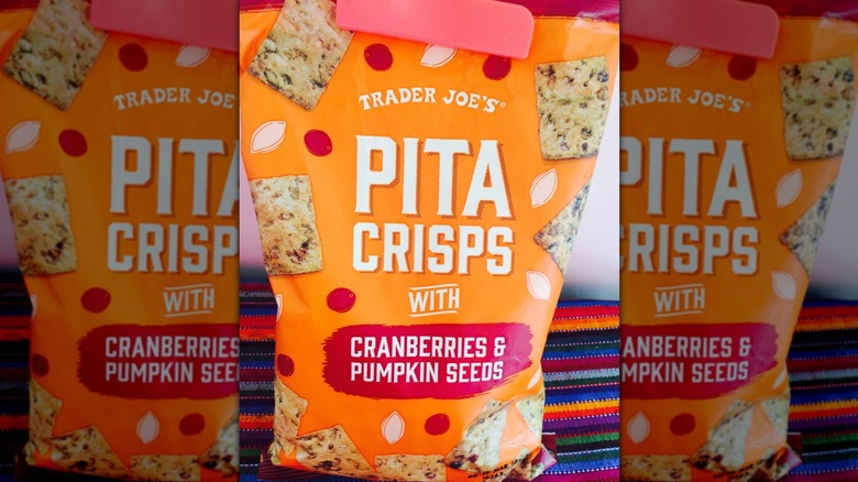 Bag of Trader Joe's Pita Crisps with Cranberries and Pumpkin Seeds