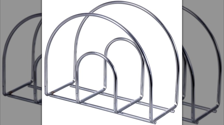 silver metal napkin holder