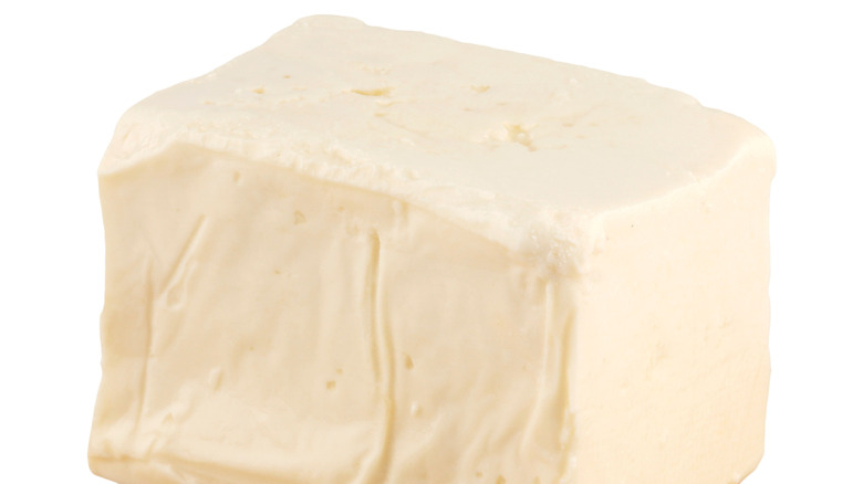 a block of frozen cheese