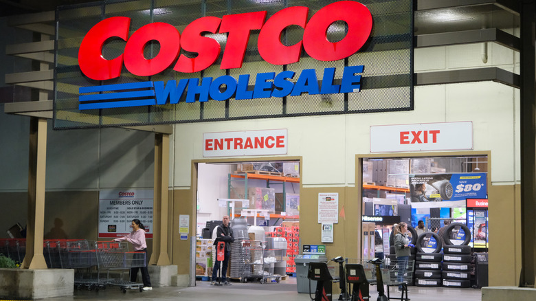 The entrance and exit of a Costco store