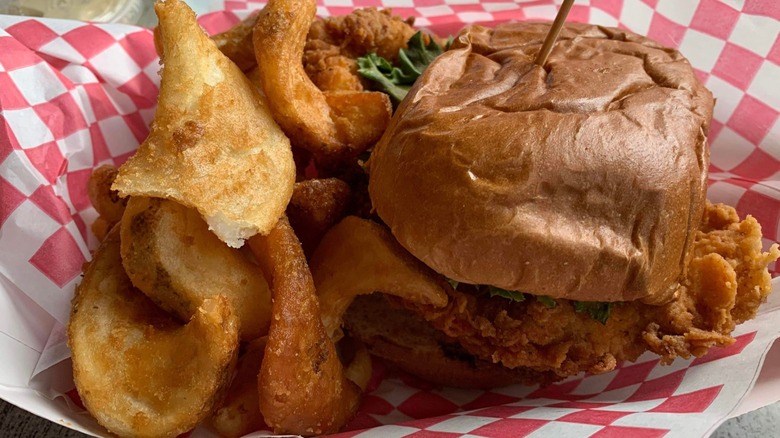 fried grouper sandwich with homemade fries