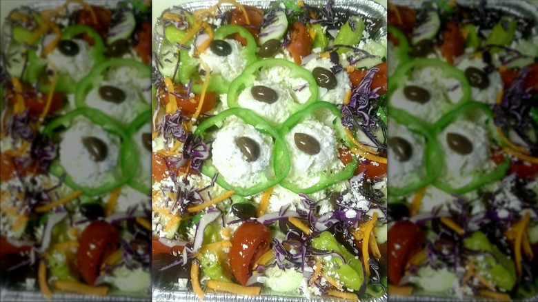 tarpon springs greek salad with potato salad