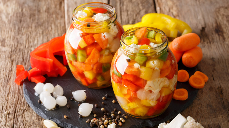 Italian Giardiniera salad of pickled vegetables