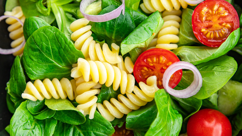 Close-up of a pasta salad