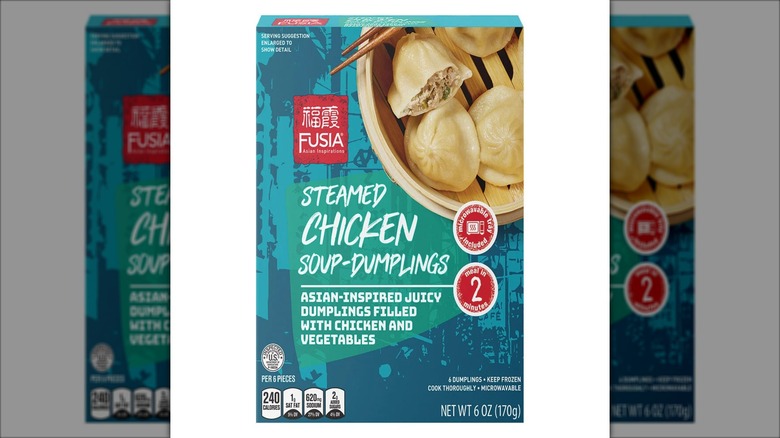 blue box of aldi soup dumplings