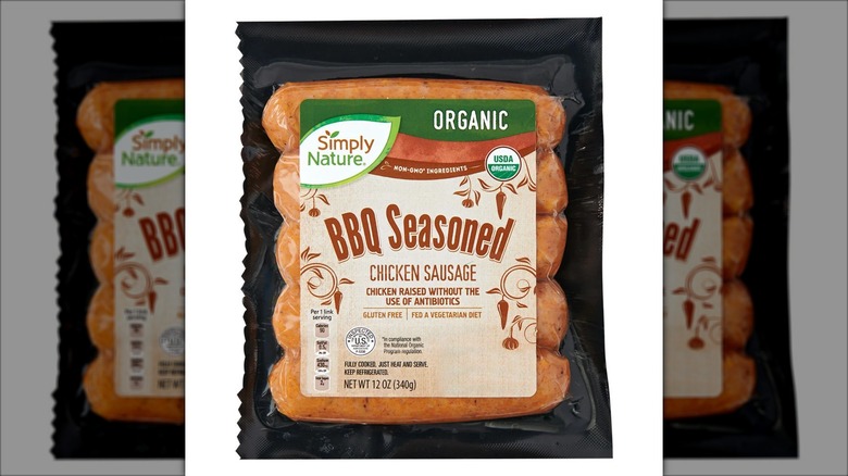 black package of bbq chicken sausage