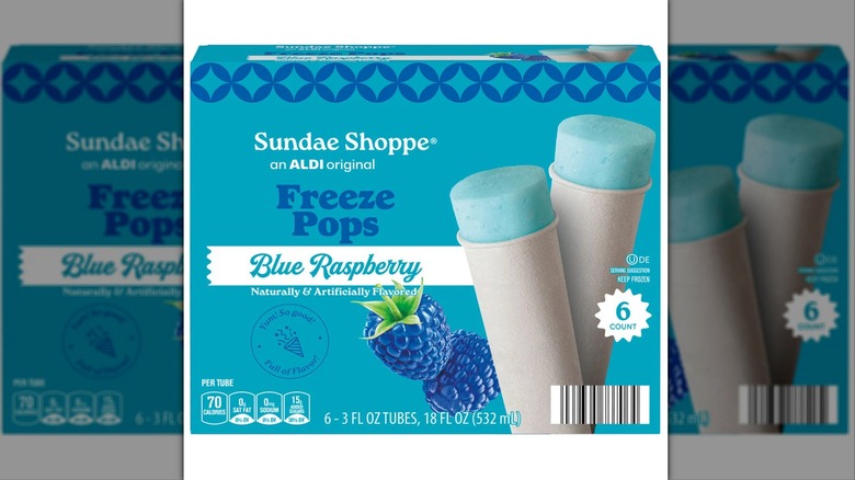 blue box of aldi blue razz freezer pops