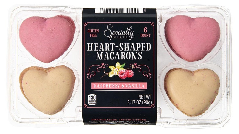 heart-shaped cookies in plastic clamshell container