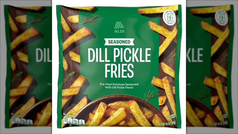 green bag of dill pickle flavored fries