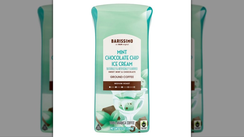 green bag of mint ice cream flavored coffee