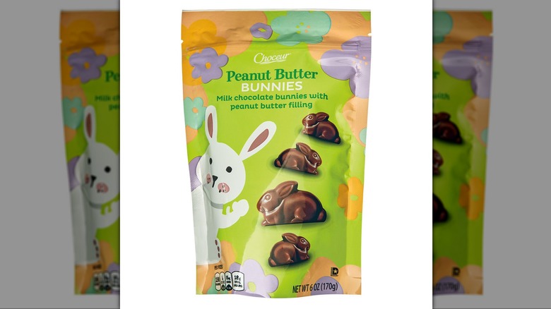 chocolate bunnies with peanut butter filling