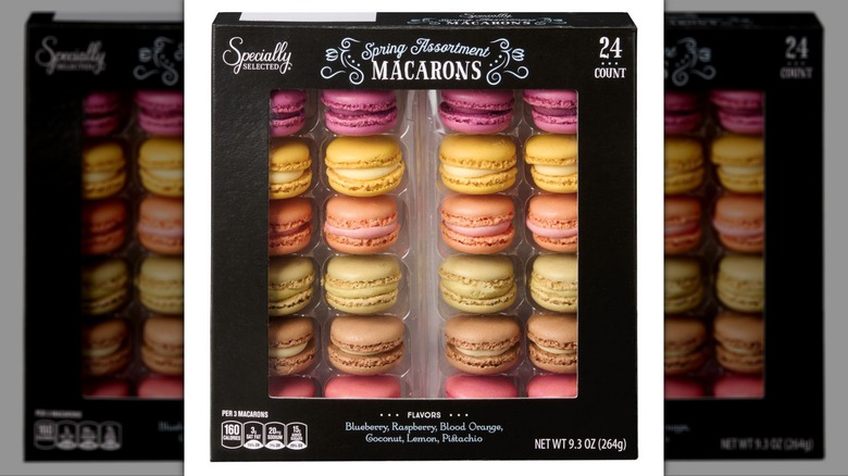 black box of assorted macarons