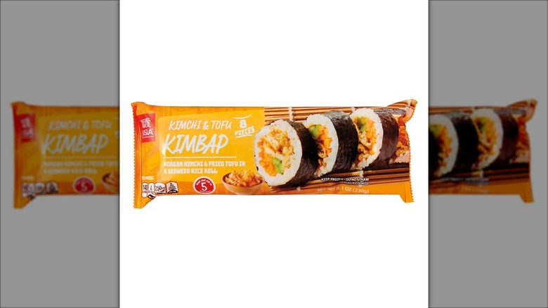 A package of Fusia kimbap filled with kimchi and tofu