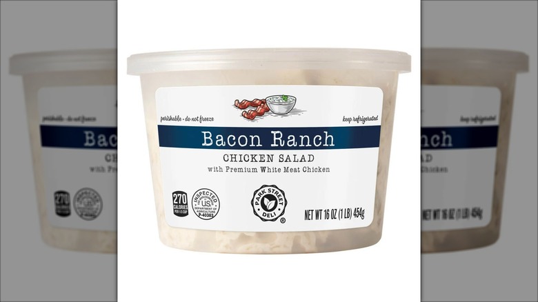 Bacon Ranch Chicken Salad in a plastic container