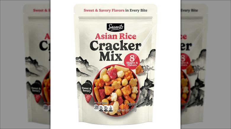 A package of Savoritz Asian Rice Cracker Mix