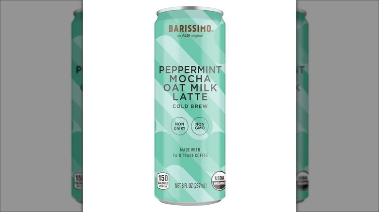 green can of holiday flavored oat milk latte
