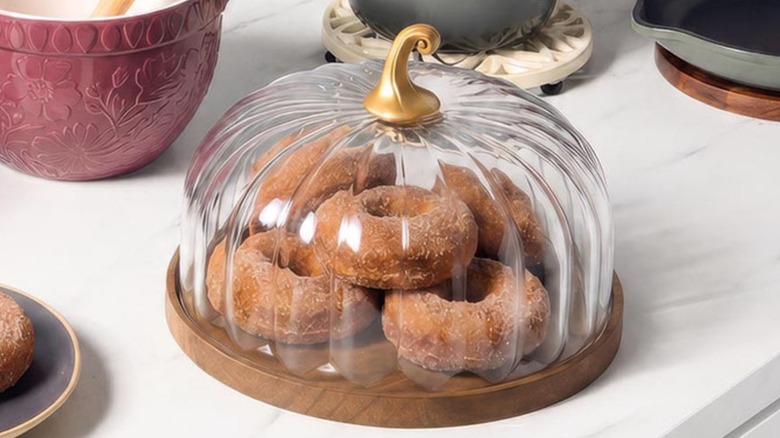 Crofton Glass Stem Pumpkin Dome