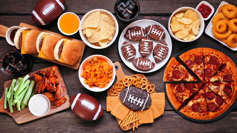 Super Bowl Sunday football themed snacks