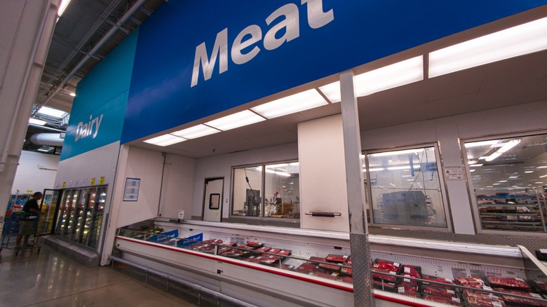 sam's club meat section with cooler