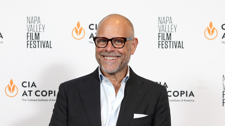 Alton Brown at a press event.