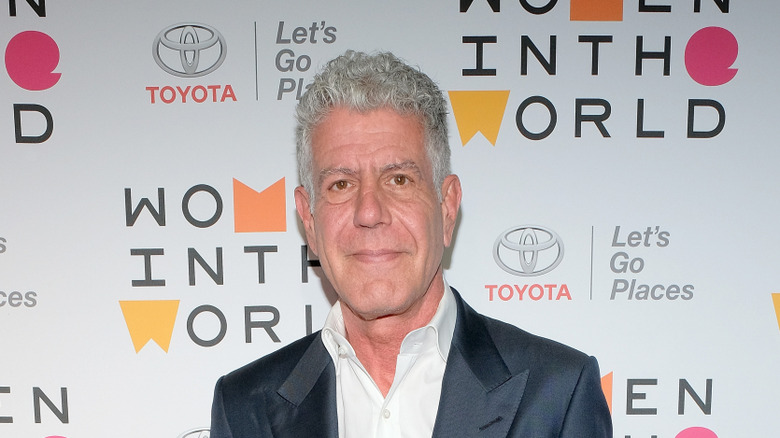 anthony bourdain on the red carpet with suit