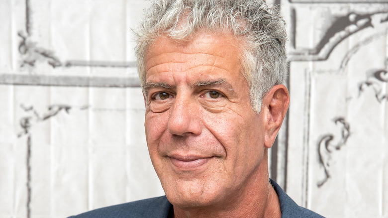anthony bourdain against white background