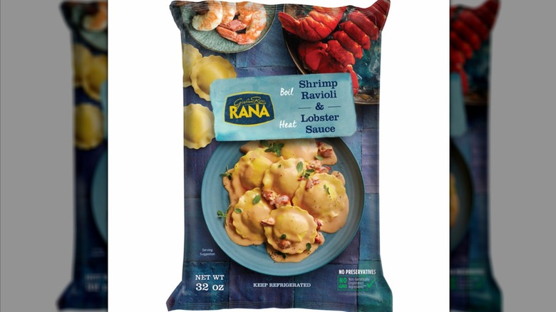 A packet of Rana Shrimp Ravioli With Lobster Sauce