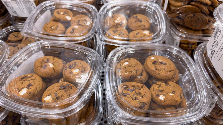 A display of cookies in a Costco store