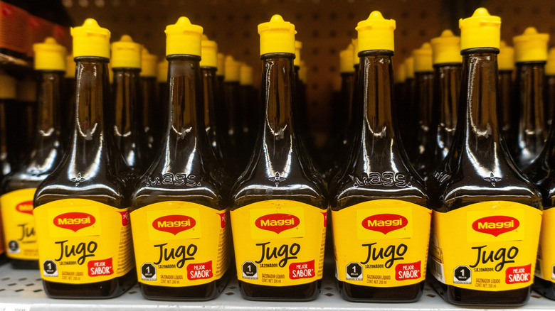 Bottles of Maggi Jugo seasoning