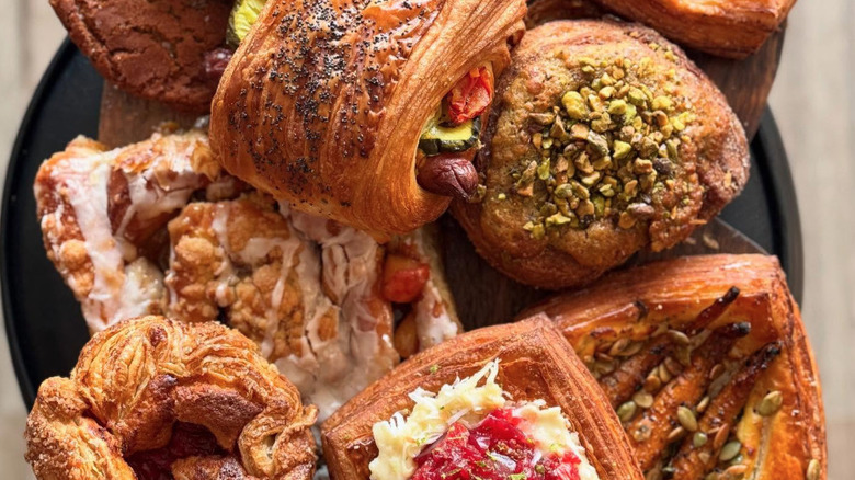 Pile of assorted pastries, sweet and savory