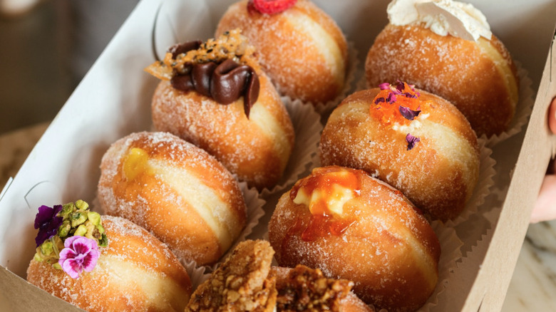 Box of stuffed sufganiyot donuts